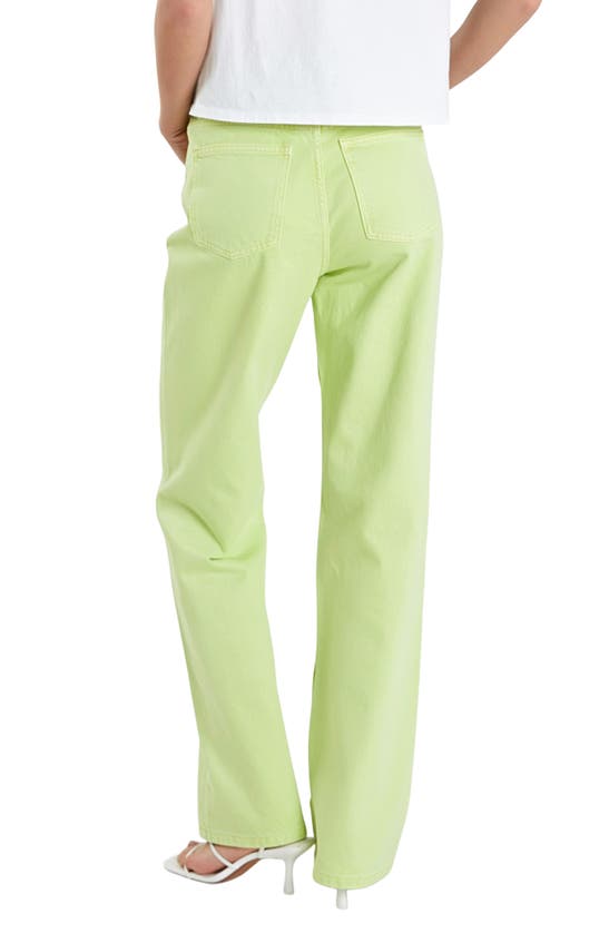 English Factory Wide Leg Jeans In Lime Green