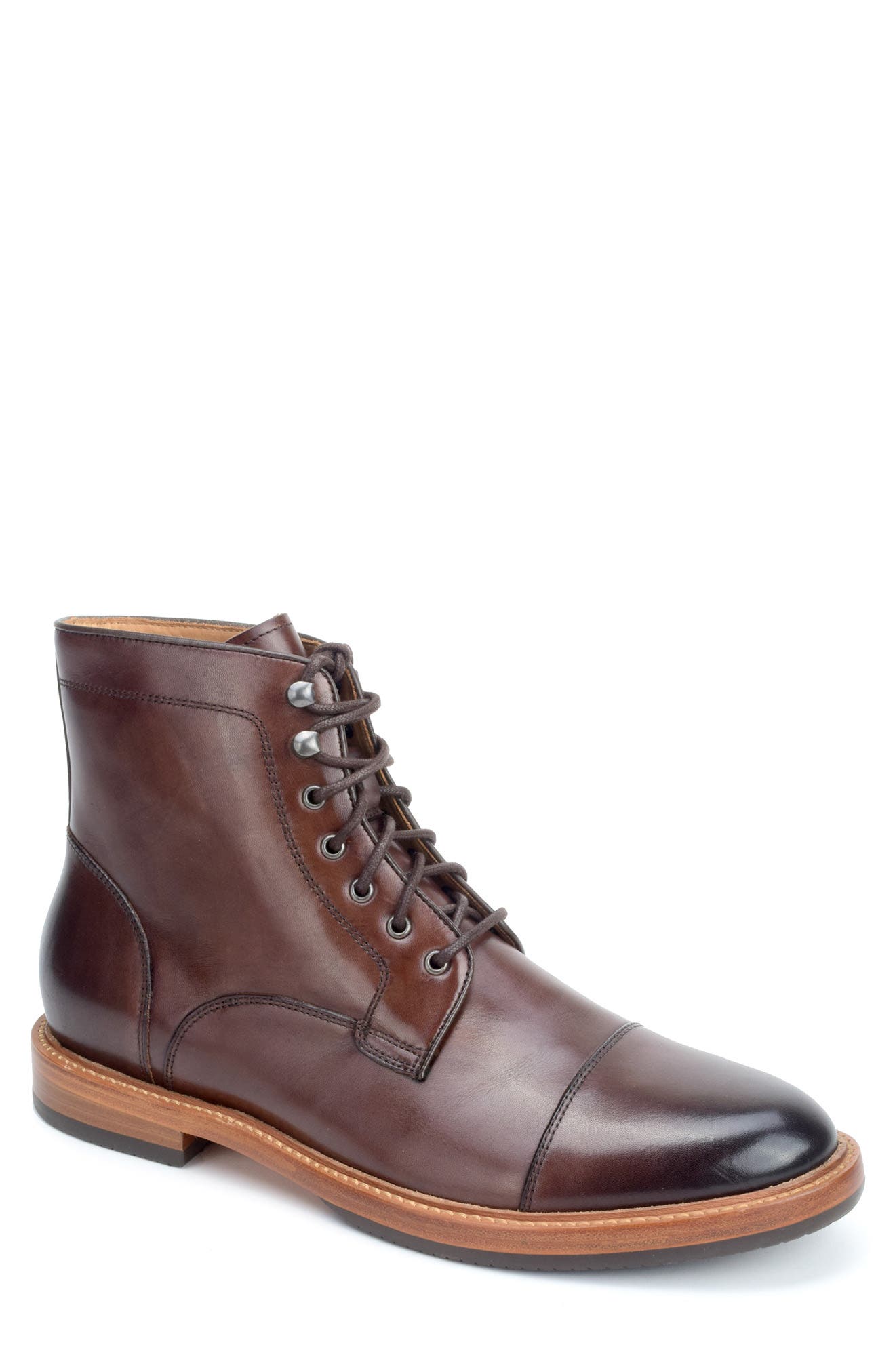 mens casual cap toe boots