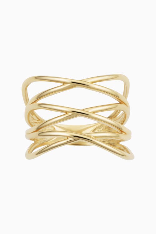 Oradina 14k Yellow Solid Gold West Side Highway Ring In Yellow Gold