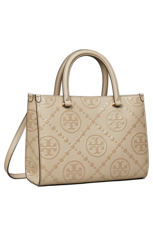 Shop Tory Burch T Monogram Embossed Jacquard Square Tote In Fresh Clay