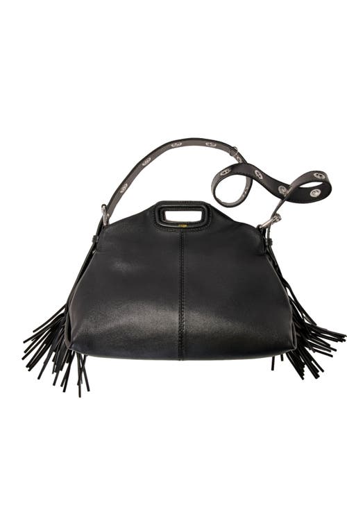 Maje Miss M Mini Embossed Leather Bag In Black