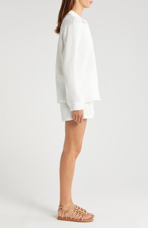 Shop Nordstrom Double Gauze Shirt & Shorts Cover-up Set In White