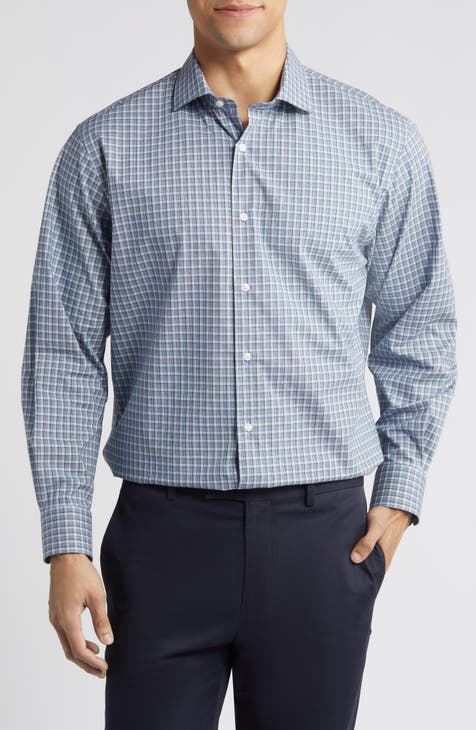 Felix Traitional Fit Tech Smart Plaid Stretch Dress Shirt (Regular, Big & Tall)