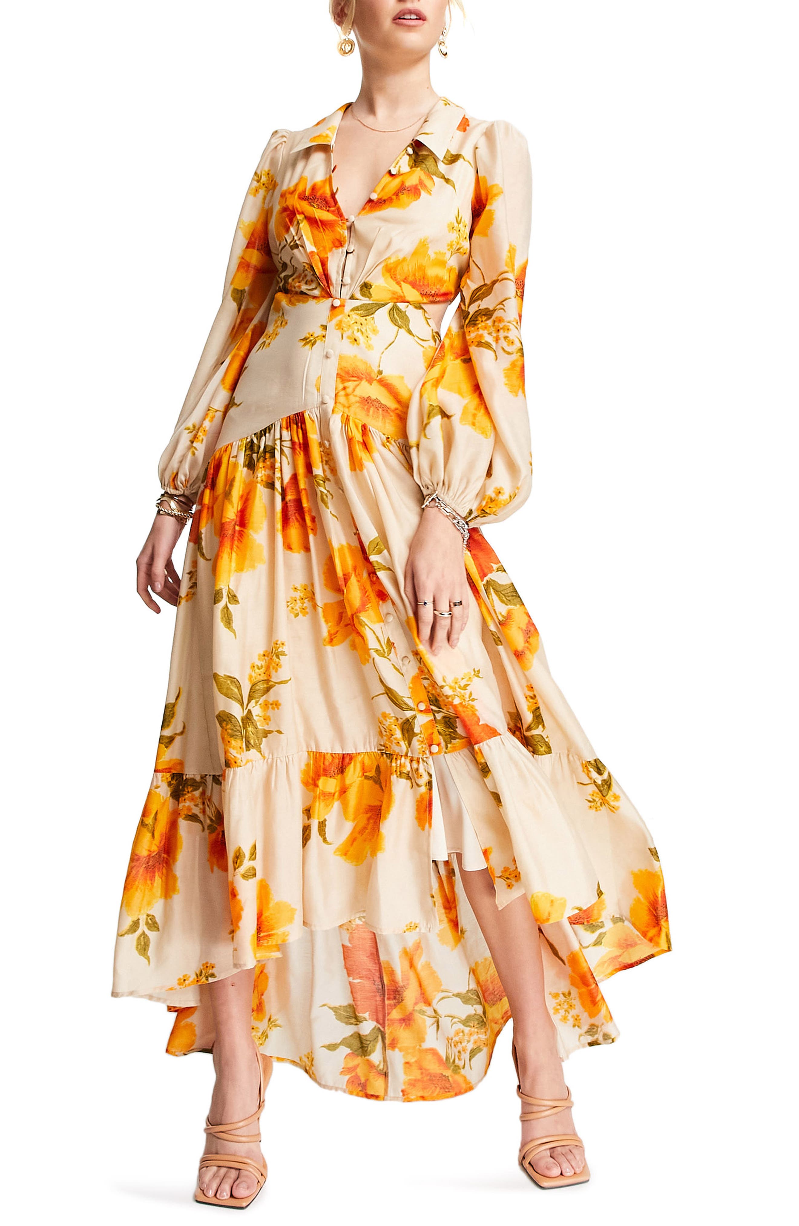 ASOS DESIGN Floral Print Long Sleeve 