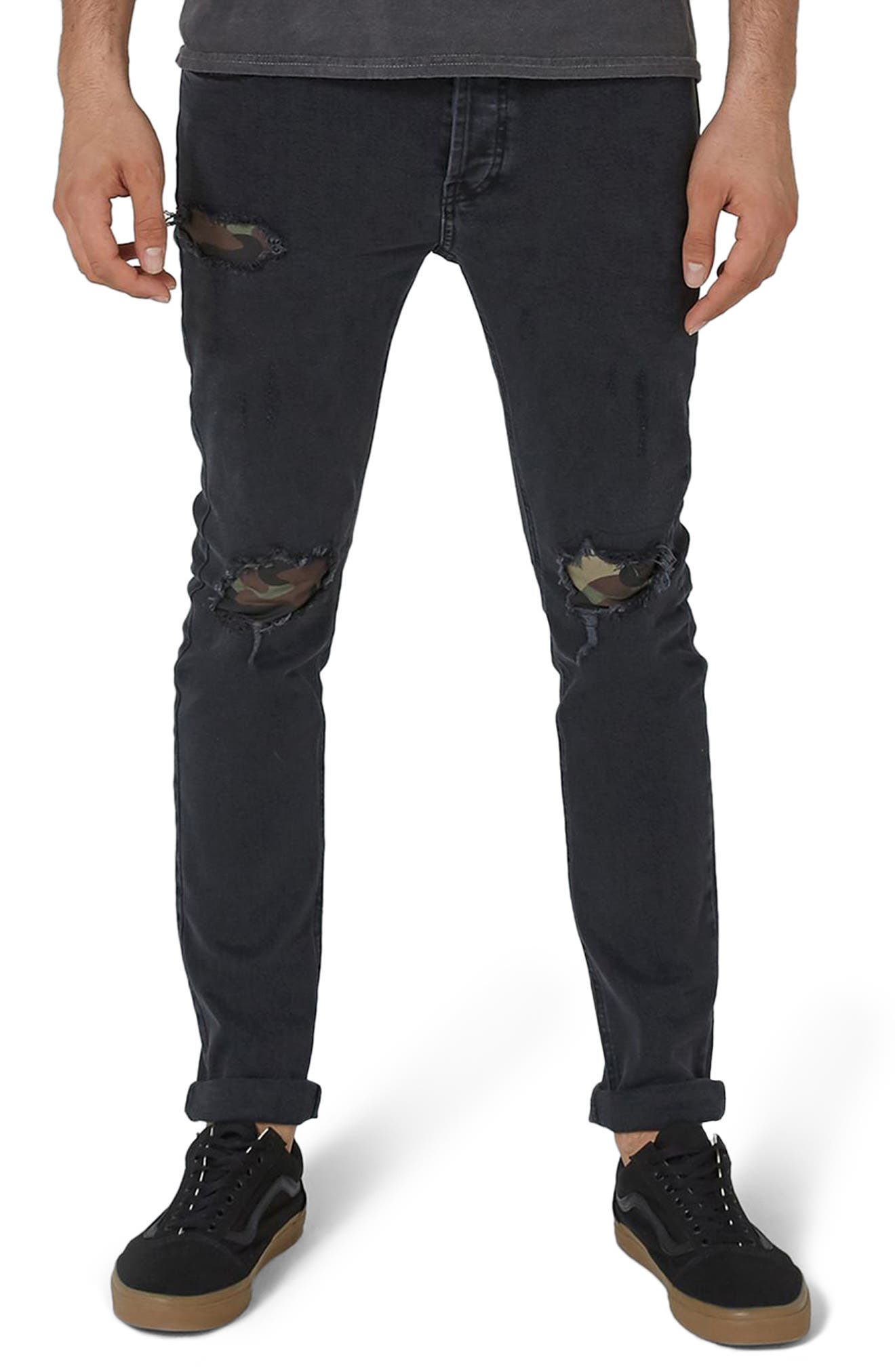 jeans with camo patch