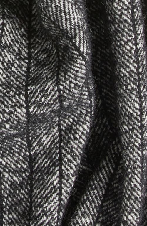 Clifton Wilson Pinstripe Herringbone Wool Scarf In Black