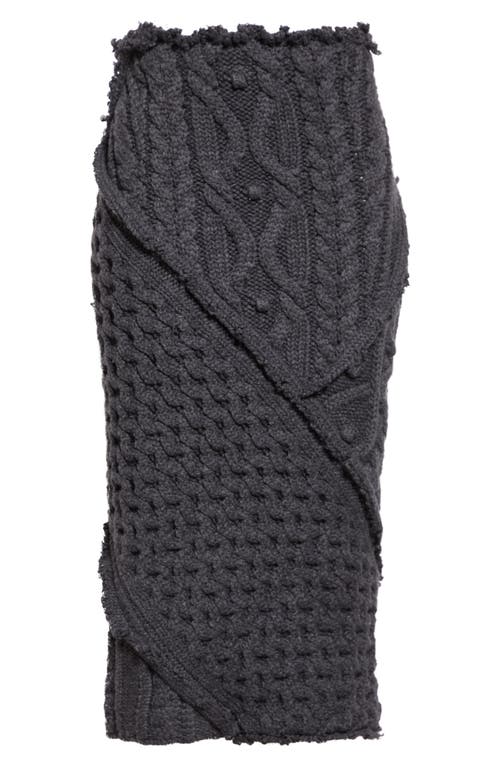 Alexander Mcqueen Wool & Cashmere Knit Skirt In Grey Melange