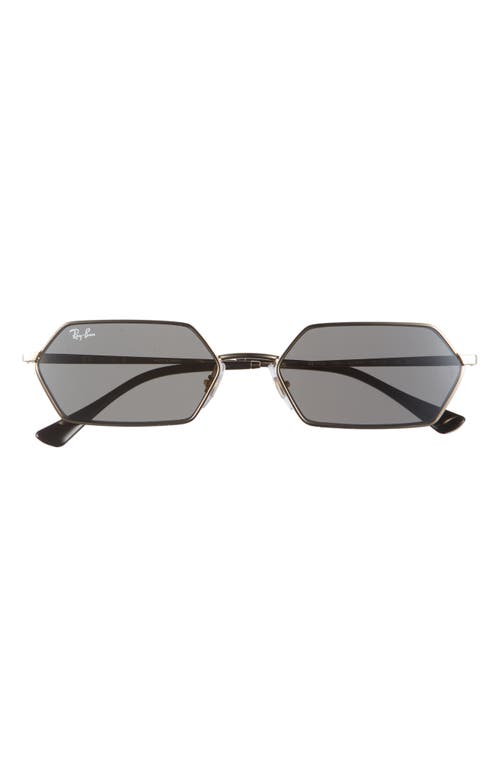 Ray-Ban 55mm Yevi Rectangular Sunglasses in Light Gold at Nordstrom