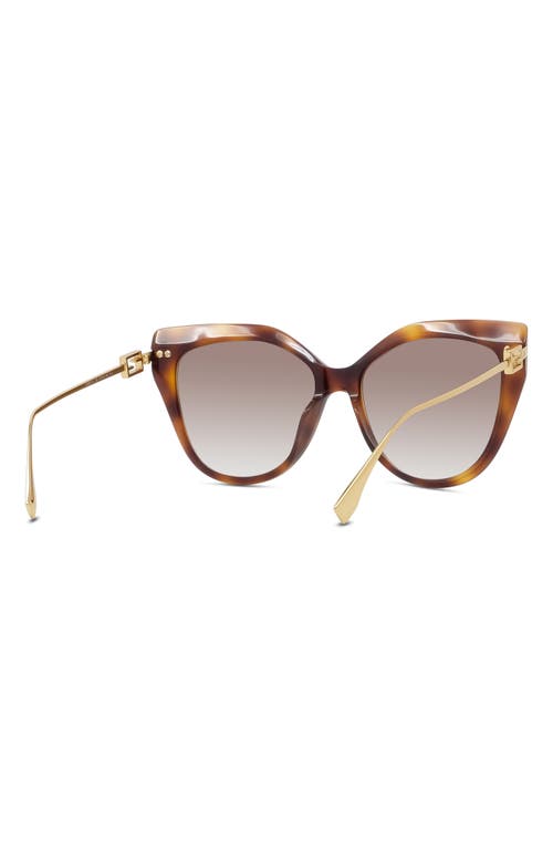 Shop Fendi ' Baguette 57mm Cat Eye Sunglasses In Blonde Havana/gradient Brown