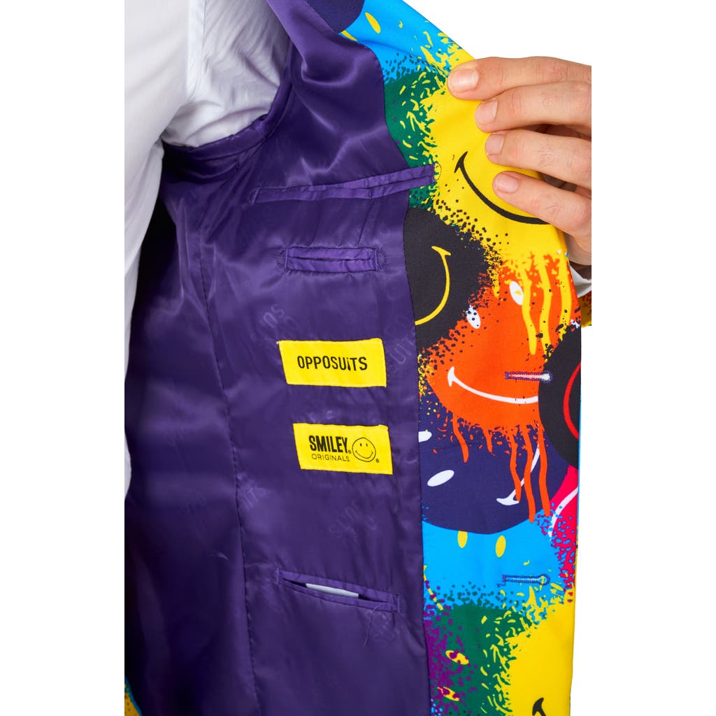 Opposuits Smiley Drip 3-piece Tuxedo Set In Yellow Multi