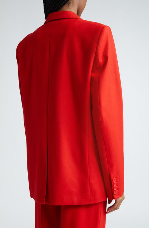 Shop Stella Mccartney Oversize Wool Gabardine Blazer In Lipstick Red