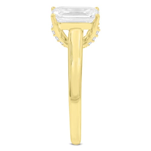 Luvmyjewelry Narine 14k Yellow Gold Emerald Cut Lab Grown Diamond Hidden Halo Engagement Ring In 14k Yellow Gold