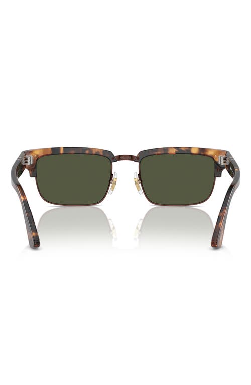 Shop Persol 54mm Rectangular Sunglasses In Light Havana/green