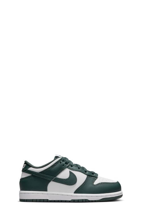 Nike Big Kids Green & White Dunk Low Sneakers In White/vintage Green/white