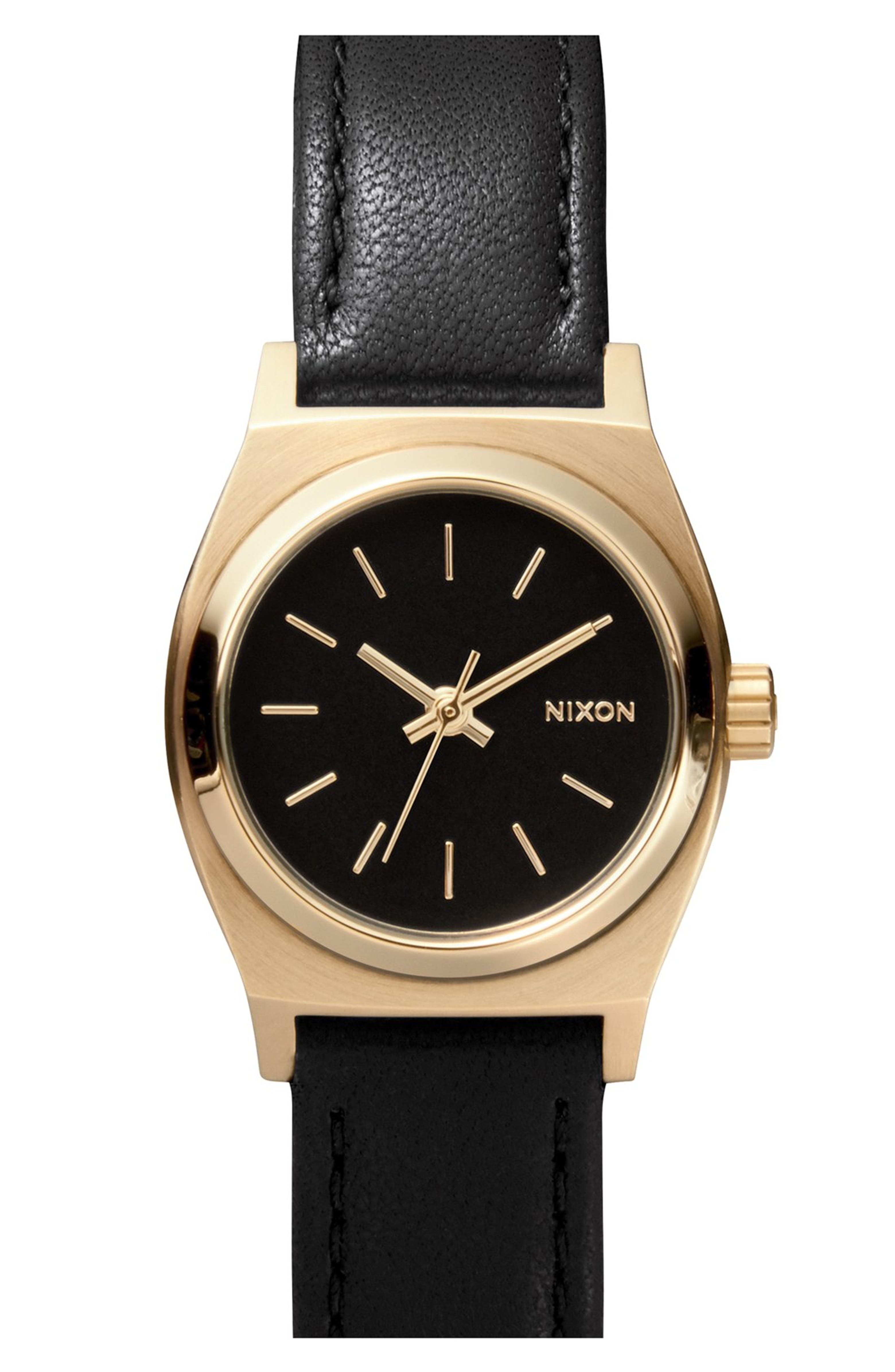 Nixon 'The Small Time Teller' Leather Strap Watch, 26mm | Nordstrom