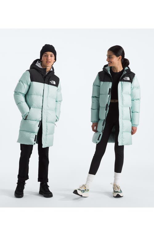 Shop The North Face Kids' Retro 1996 Nuptse 700 Fill Power Down Packable Hooded Long Parka In Muted Pine