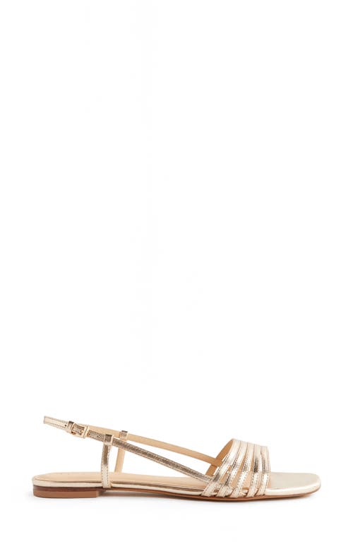 Reformation + Net Sustain Millie Metallic Leather Slingback Sandals In Gold