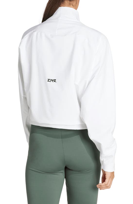 Shop Adidas Originals Sportswear Z.n.e. Quarter Zip Jacket In White