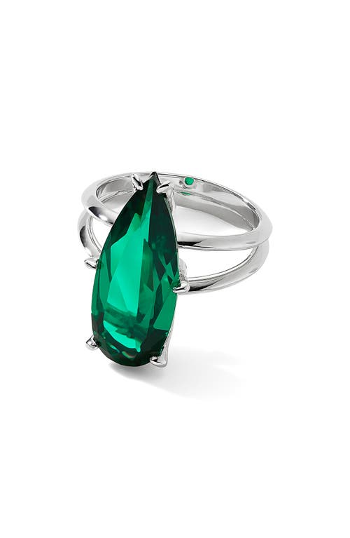 Shine On Pear Cut Cubic Zirconia Ring in Green