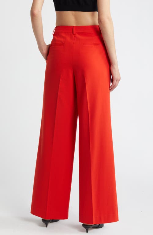 Shop Open Edit Wide Leg Pants In Red Fiery