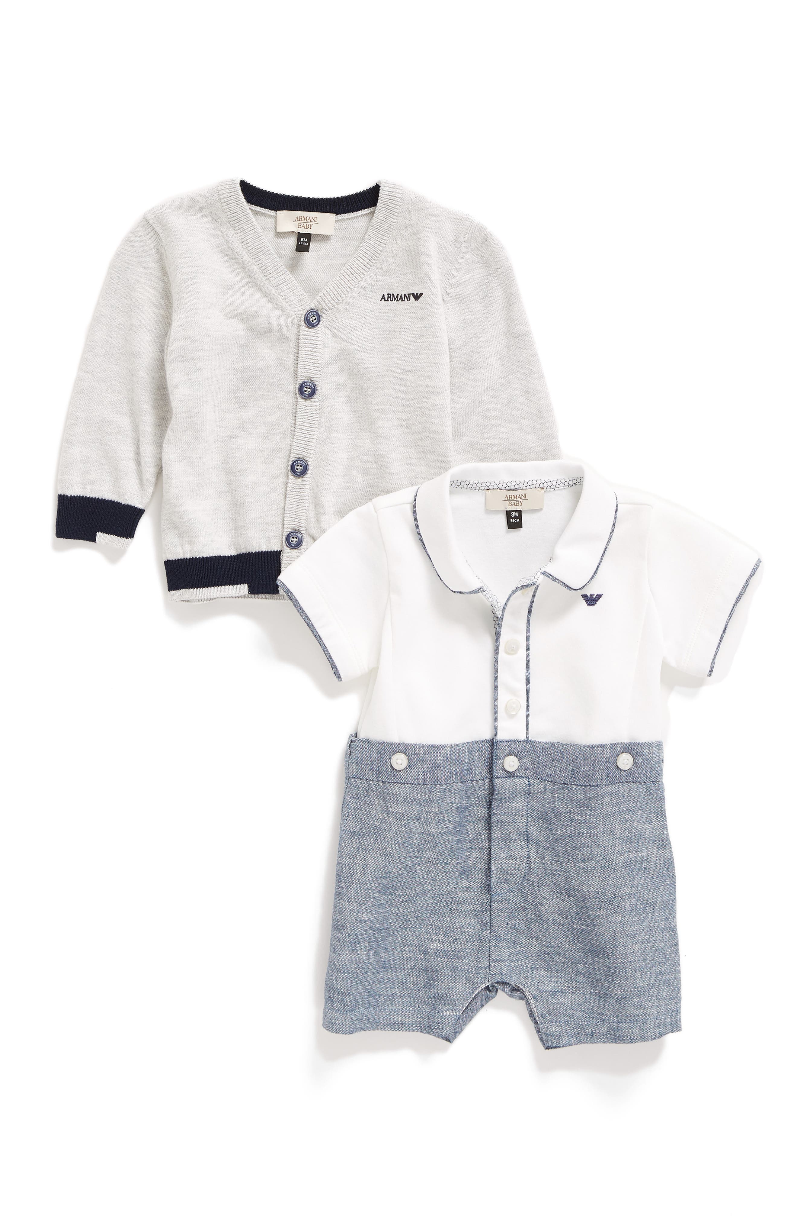 Armani Junior Shortie Bodysuit (Baby Boys) Nordstrom