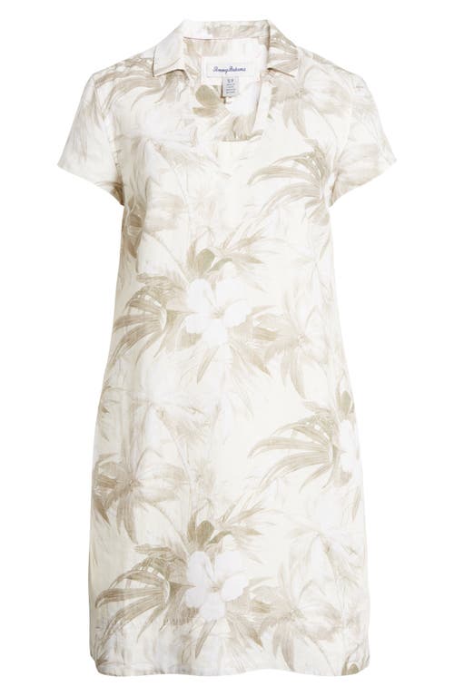 Shop Tommy Bahama Palmeras Short Sleeve Linen Dress In Pure/khaki