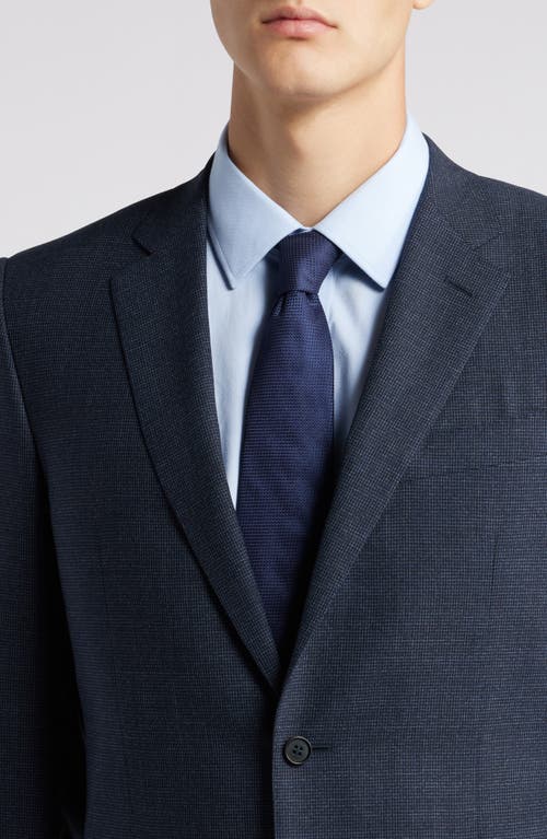 Shop Canali Milano Trim Fit Impeccabile Microcheck Super 130s Wool Suit In Navy