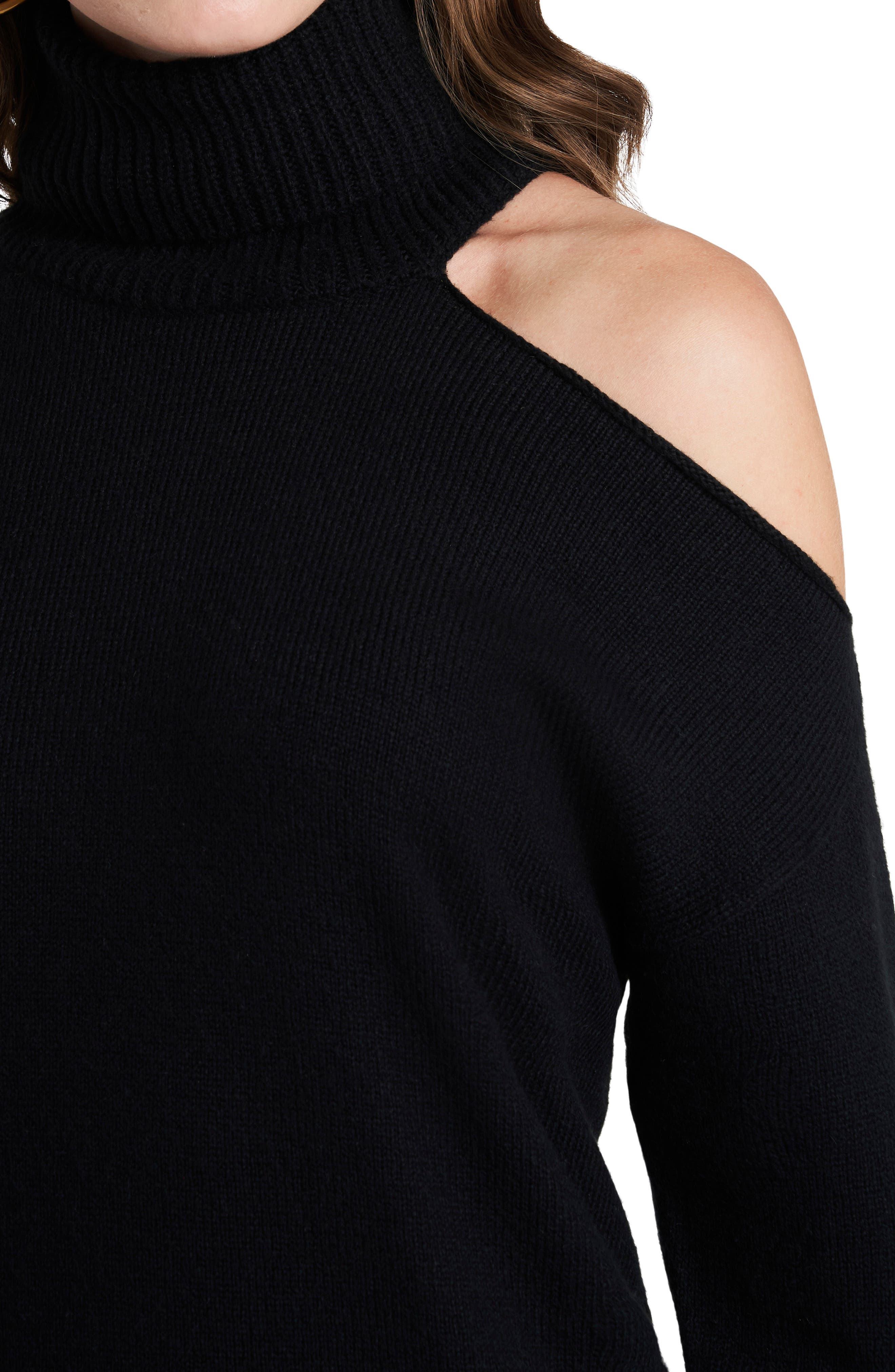 1.STATE Cutout Shoulder Turtleneck 