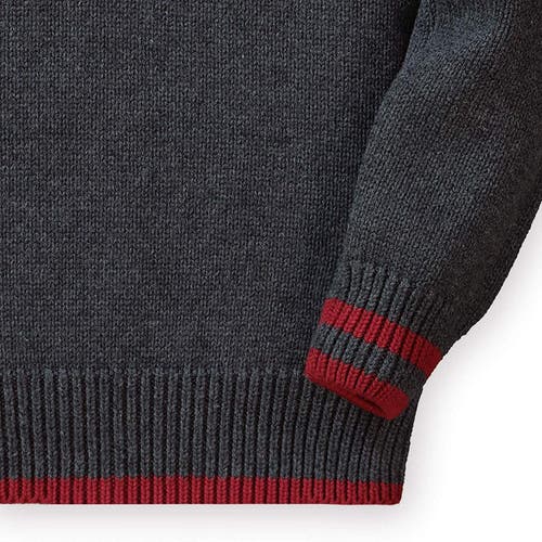 Hope & Henry Baby Boys' Mock Neck Button Placket Sweater, Infant In Dark Heather Grey