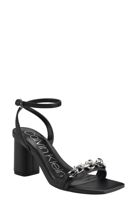 compromis Mauve Gespierd Calvin Klein Cartina Ankle Strap Sandal In Black | ModeSens