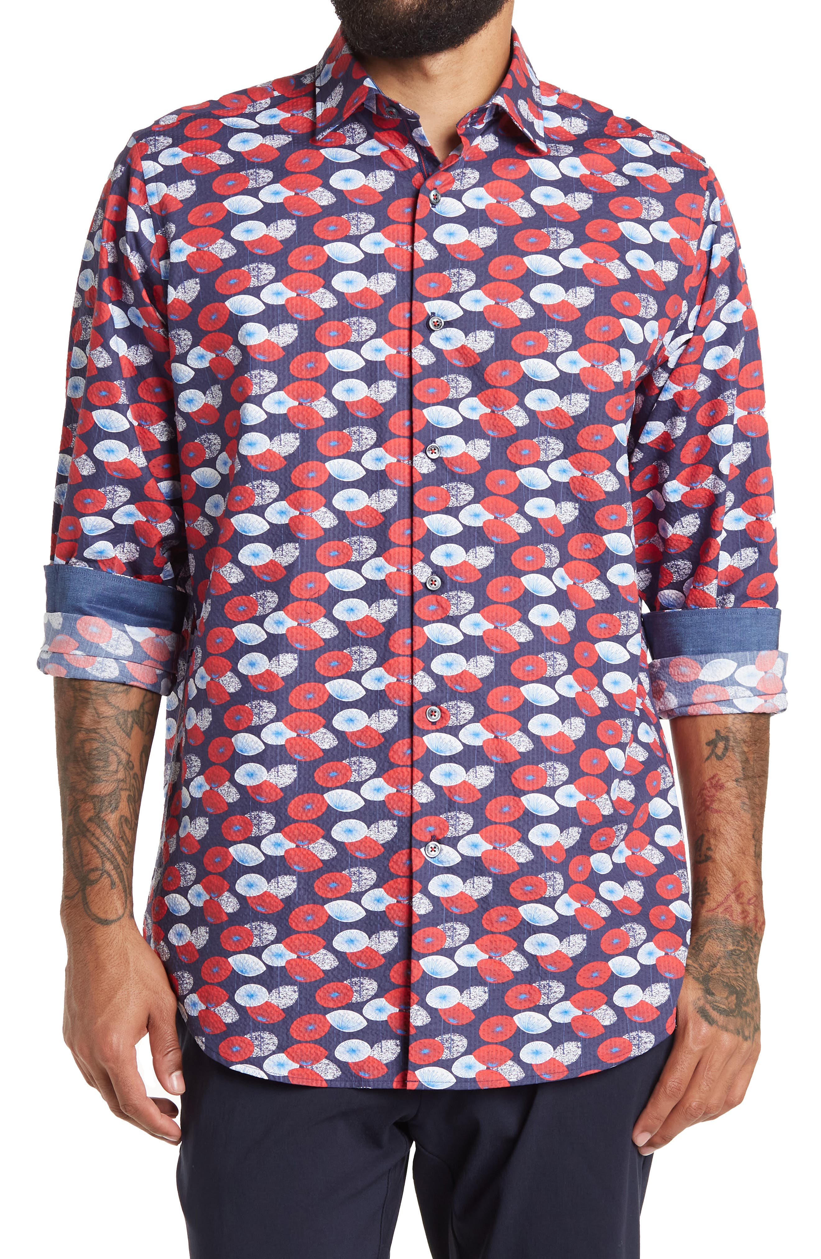 Bugatchi Printed Classic Fit Woven 