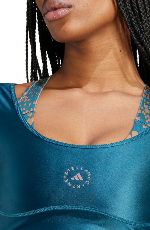 Adidas By Stella Mccartney Cutout Crop Top In Tech Mineral