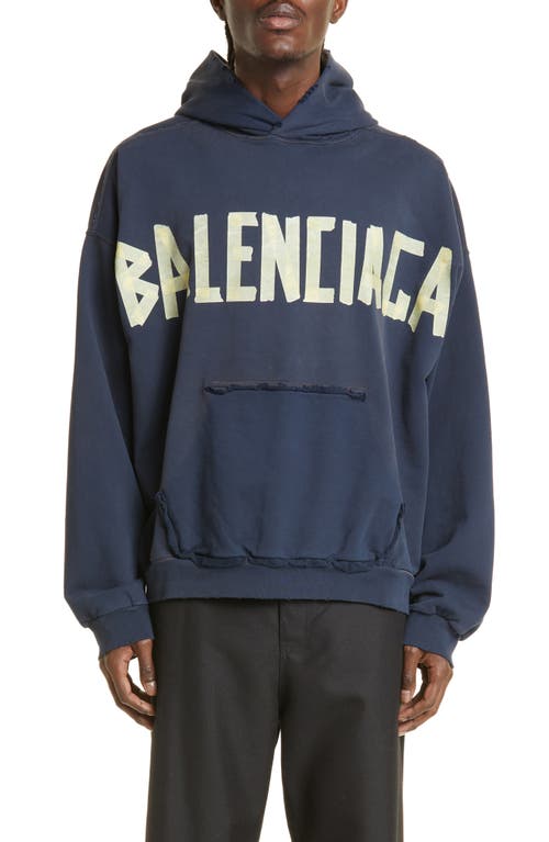 Balenciaga Tape Type Ripped Pocket Hoodie Oversized - Black - Unisex - 2 - Cotton