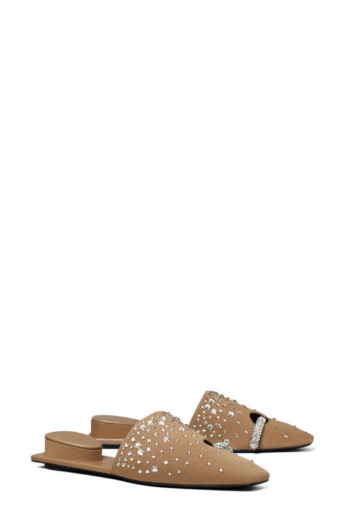 Shop Tory Burch Pierced Mule In River Rock/crystal