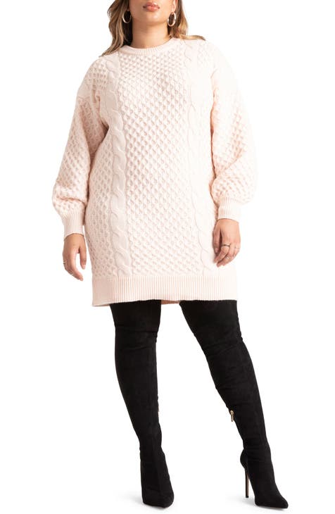 Plus size sweater outlet dress with leggings