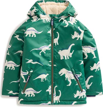 Mini Boden Kids Dinosaur Print Zip Up Hooded Puffer Jacket Nordstrom