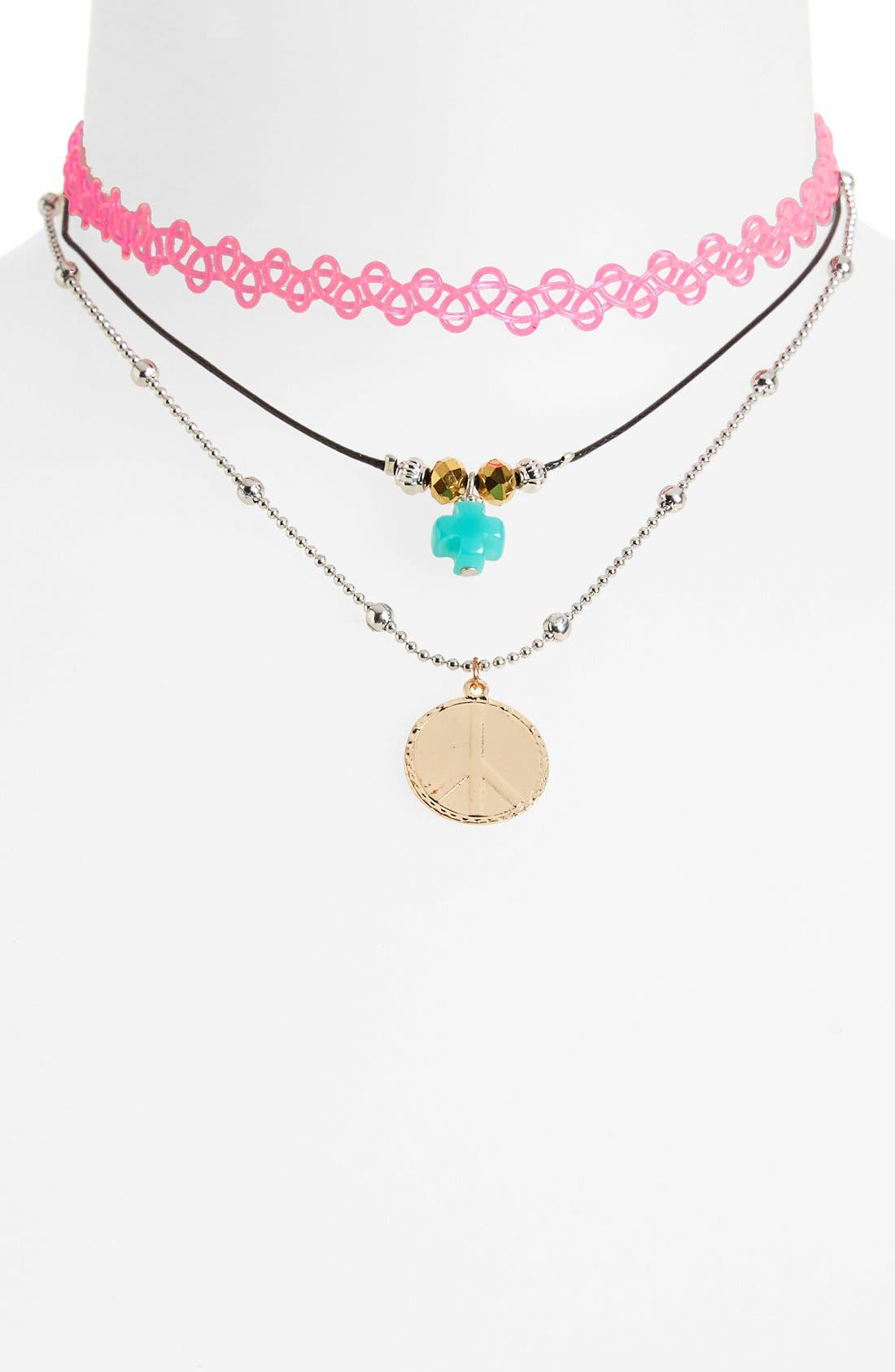 Peace Charm Tattoo Choker (3Pack) Nordstrom