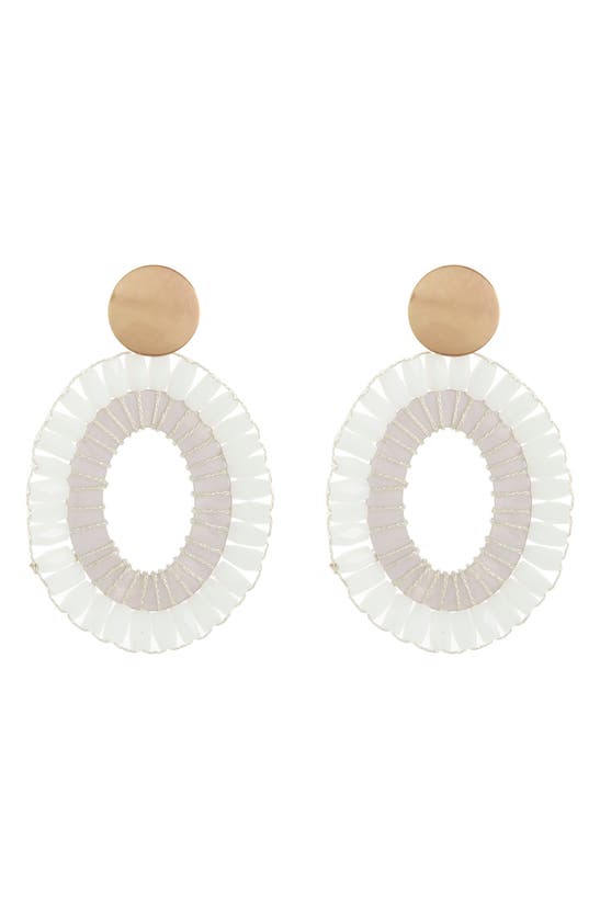 Shop Tasha Beaded Drop Hoop Earrings In White