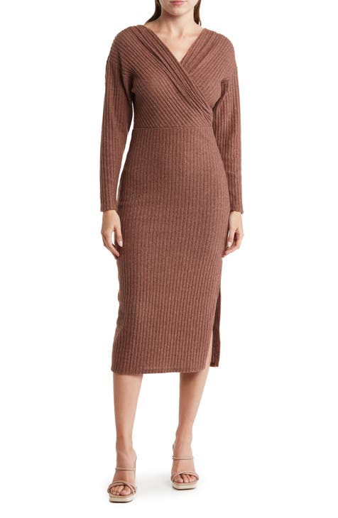 Women's Ribbed Midi Sweater Dress