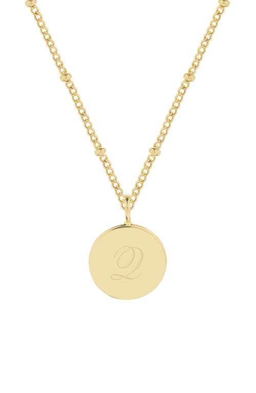 Lizzie Initial Pendant Necklace in Gold Q