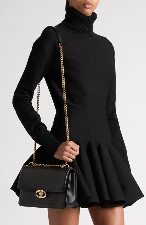 Shop Valentino Garavani Medium Vlock Logo Shoulder Bag In Nero