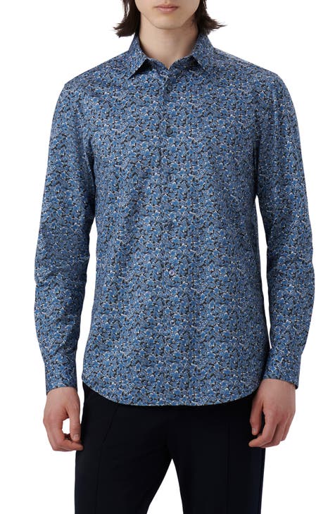 James OoohCotton® Abstract Floral Print Button-Up Shirt