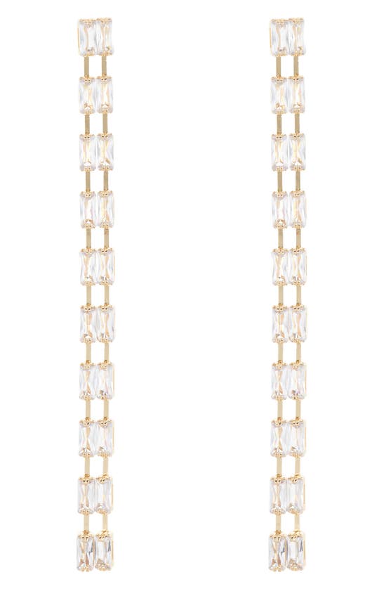 Shop Cara Crystal Linear Earrings In Gold