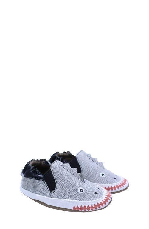 Robeez Dino Dan Crib Shoe in Grey at Nordstrom, Size 18-24 Months