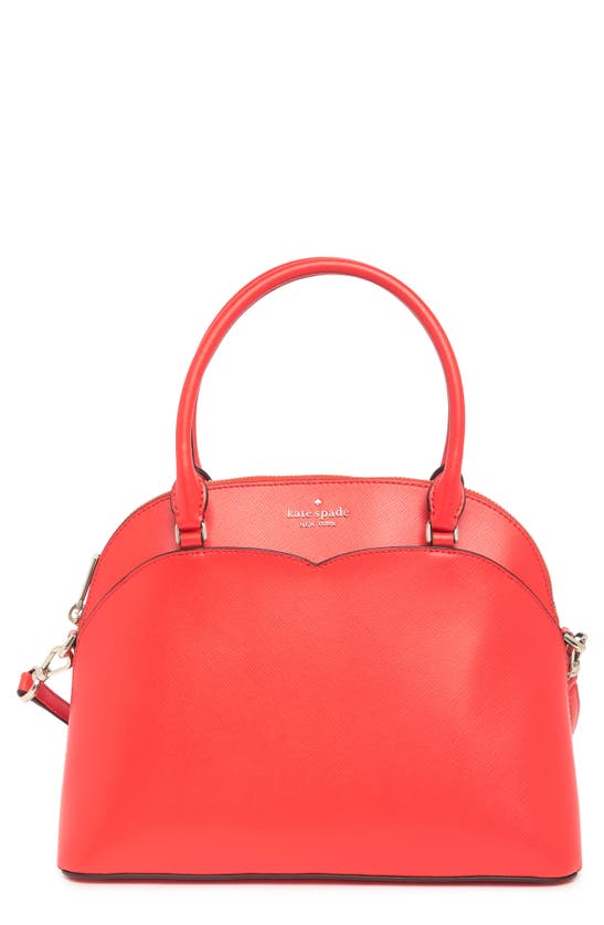 Kate Spade Payton Dome Leather Satchel In Gazpacho