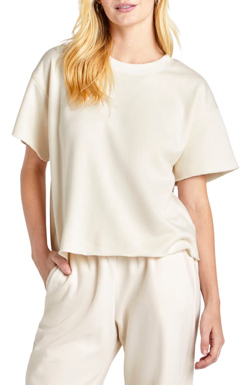 Splendid Goldie Short Sleeve Sweatshirt in White Sand at Nordstrom, Size X-Small