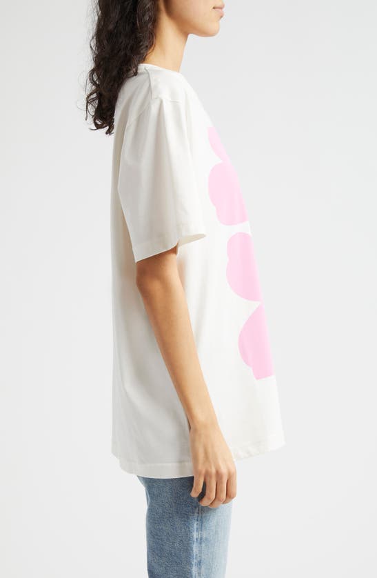 Shop Marimekko Embla Unikko Floral Cotton Graphic T-shirt In Off-white/ Light Pink/ Beige