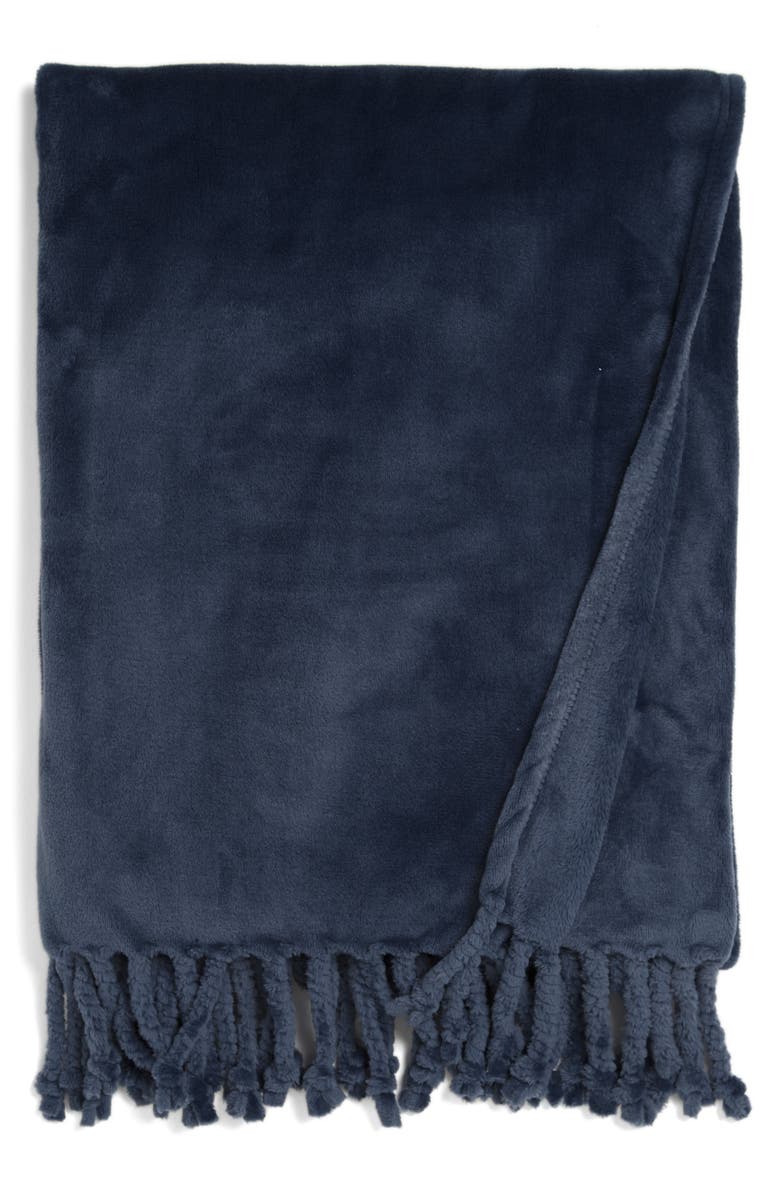 NORDSTROM AT HOME Kennebunk Bliss Plush Throw, Main, color, NAVY BLUE