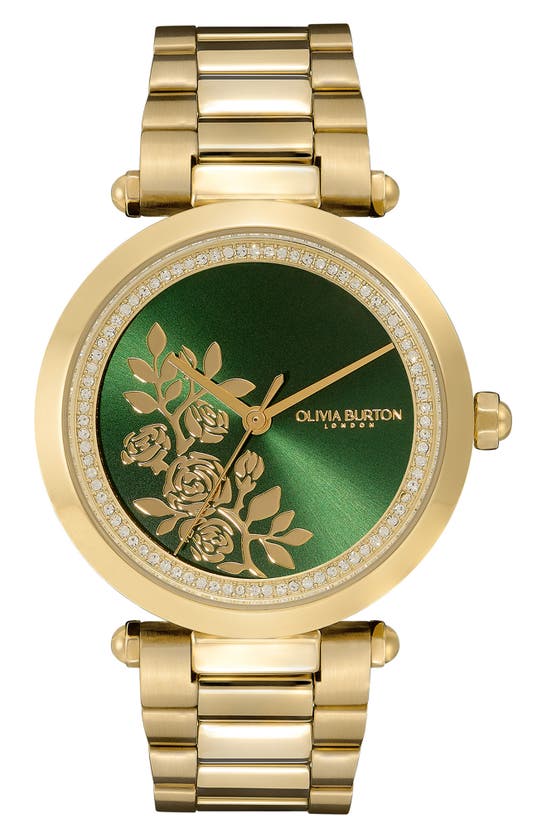Olivia Burton Women's Signature Floral Ion Plated Gold-tone Steel Bracelet Watch 34mm