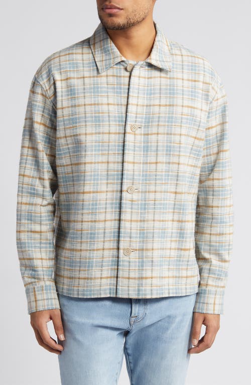 FRAME Relaxed Plaid Button-Up Shirt Light Blue at Nordstrom,